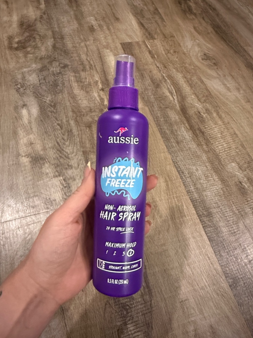 Aussie Instant Freeze Non-Aerosol Hair Spray - Purple Bottle 8.5fl oz